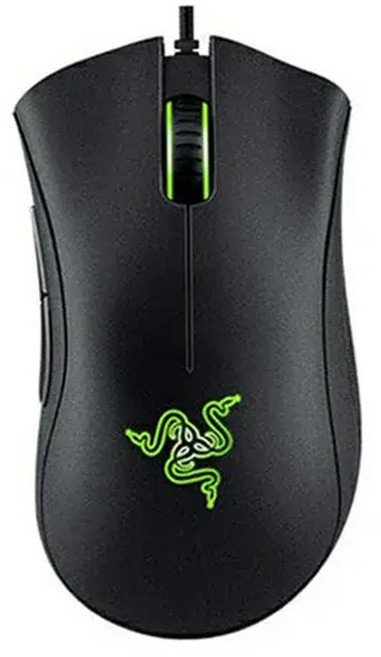 RAZER 雷蛇 DeathAdder Essential 煉獄蝰蛇滑鼠 6400 DPI 光學傳感器 5個可編程按鈕, RZ01-0385, 黑色