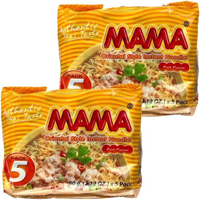 마마 태국라면 포크플레이버 60g, 10개 - 쿠팡