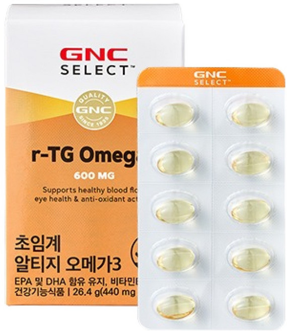 GNC 알티지 오메가3 26.4g, 60정, 1개