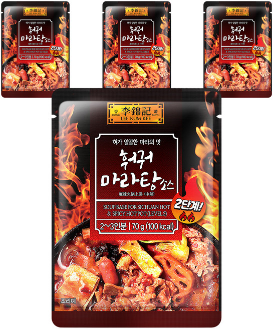 이금기 훠궈 마라탕 소스 2단계, 70g, 4개