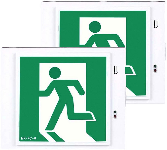 피난구 유도등 벽부형 KFI, 2개, 혼합색상