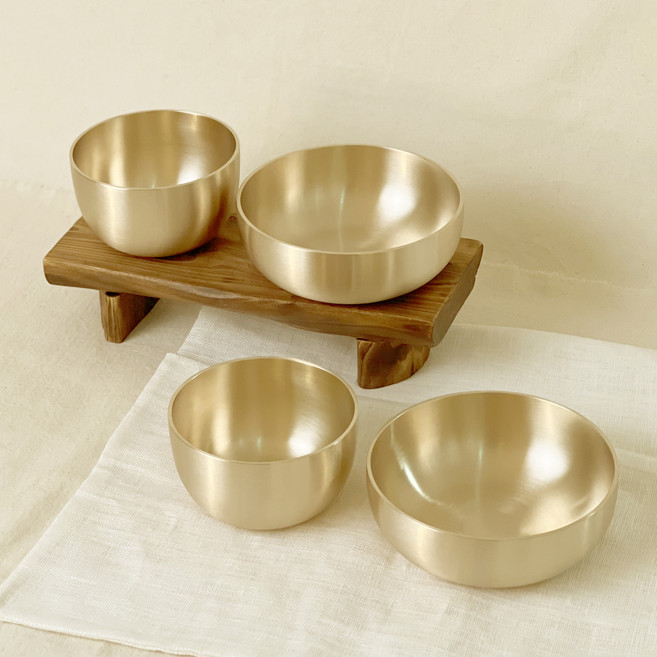 놋향 방짜유기 2인 밥공기 국대접 세트, 골드, 밥공기(2p) + 국대접(2p), 1세트
