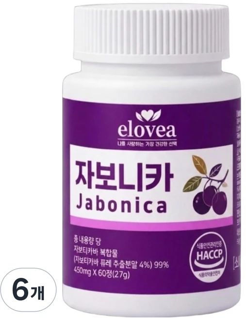 엘로비아 자보니카 27g, 6개, 60정 - 쿠팡