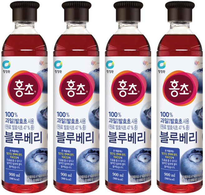 홍초 블루베리 음용식초, 900ml, 4개