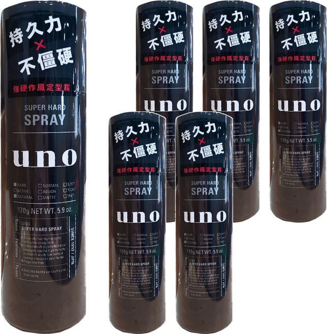 uno 強硬作風定型霧, 170g, 6瓶