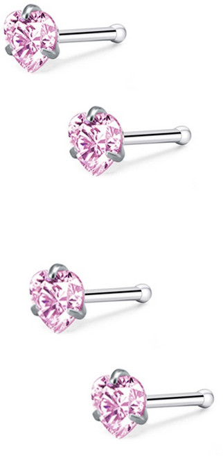 Brilliant Beauty 耀眼美人 鋯石鑽養耳棒醫療鋼/鈦鋼耳環 4個