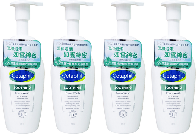 Cetaphil 舒特膚 舒新洗面泡泡, 200ml, 4瓶