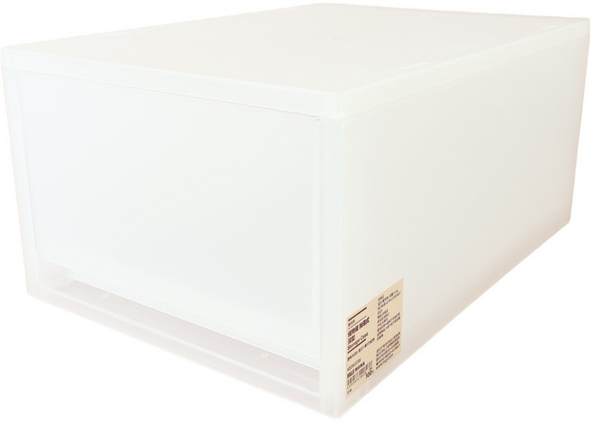 무인양품 폴리프로필렌 소품 수납 케이스 대, 반투명, 1개