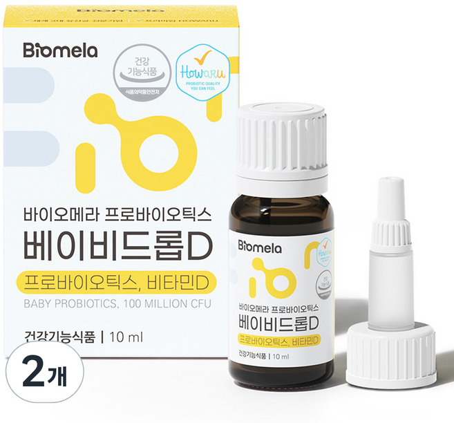 바이오메라 프로바이오틱스 베이비드롭D 유산균, 10ml, 2개