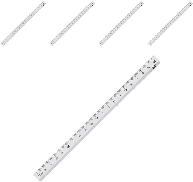 롭다 아크릴스틱자 20cm, PURE, 5개