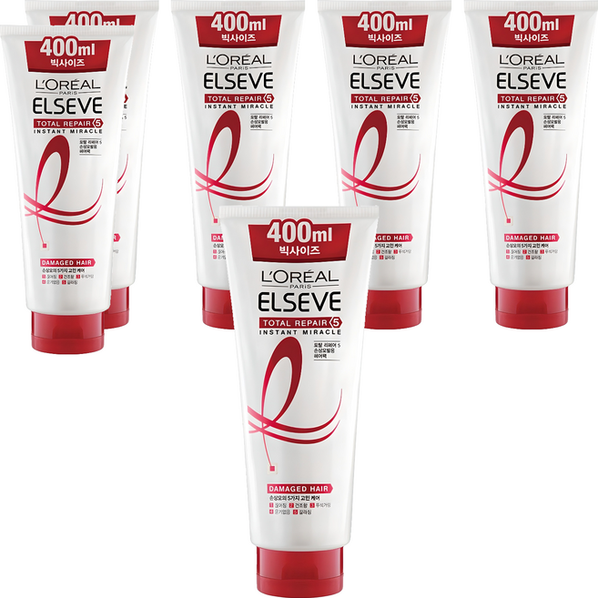 로레알파리 엘세브 토탈 리페어 5 인스턴트 미라클 헤어팩, 400ml, 6개