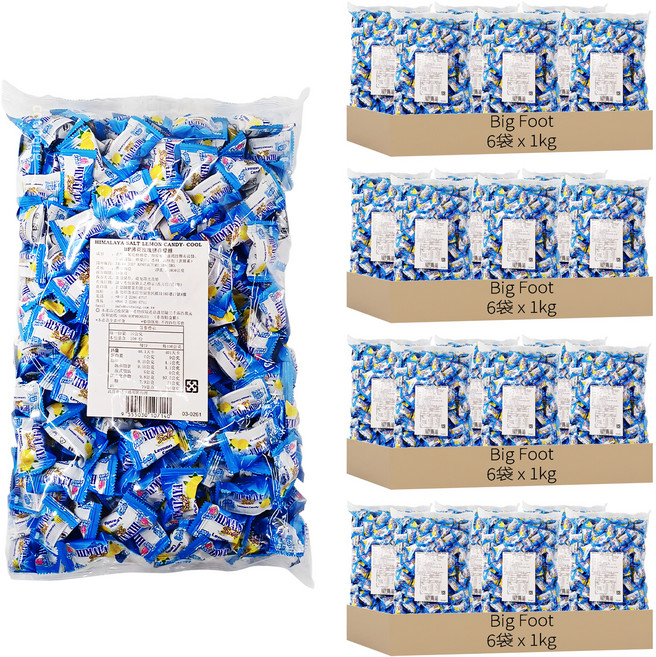 Big Foot 薄荷玫瑰鹽檸檬糖, 1kg, 24袋