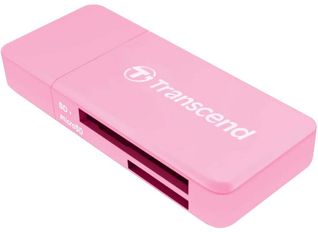 Transcend 創見 RDF5 高速USB 3.1 SD記憶卡雙槽讀卡機 輕巧設計, TS-RDF5R, 粉紅色, 1個