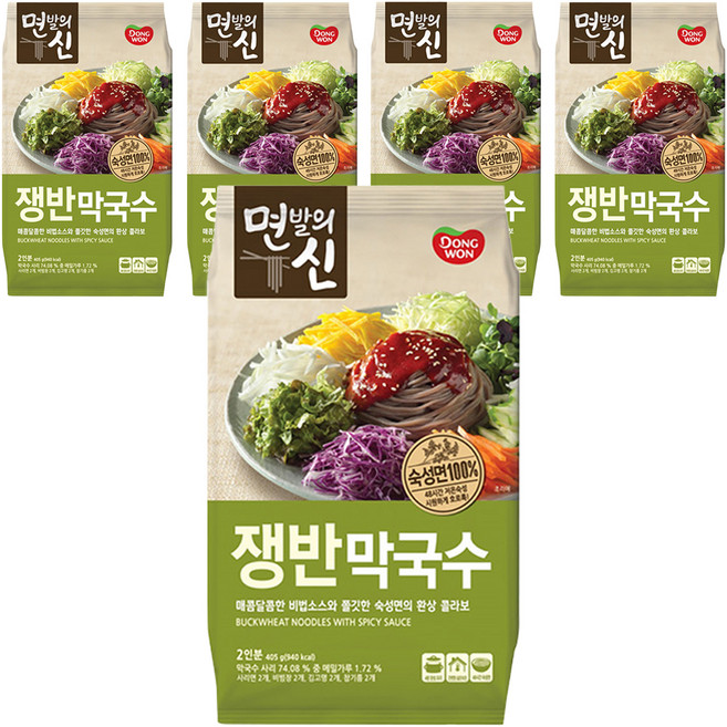 면발의신 쟁반막국수, 405g, 5개