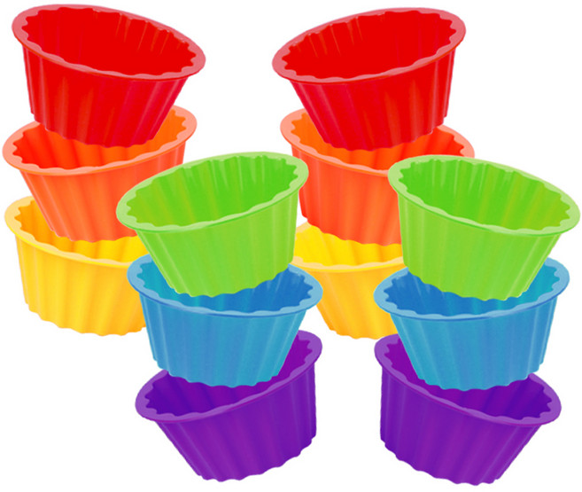 실리만 국내생산 실리콘 머핀 빵틀 (소) 12P / 25ml 단품, 혼합 색상, 12개