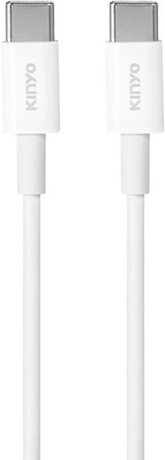 Kinyo 3A極速充電傳輸線 Type-C-Type-C USB-TYC02, 1m, 白色, 1條