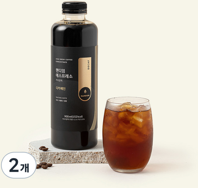 핸디엄 에스프레소 커피원액 디카페인, 900ml, 2개