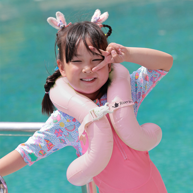 리버폭스 아동용 리버토이 조끼 물놀이 튜브 25kg, 핑크, 1개