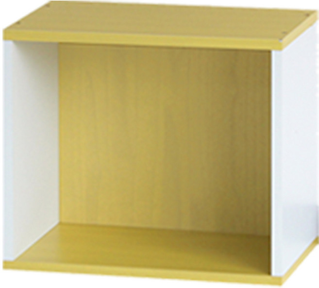 YANGJI BOOKCASE 方塊收納櫃 書櫃, 白色 + 迎春花色, 1層