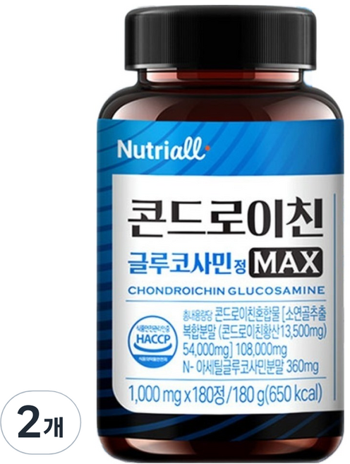 뉴트리올 콘드로이친 글루코사민 1000mg, 180정, 2개
