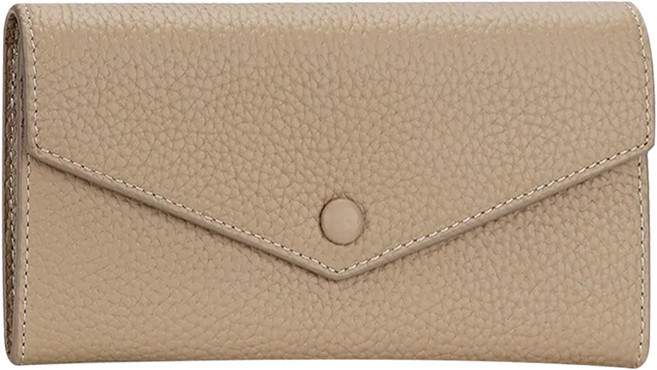 真皮頭層牛皮10卡位女士信封長夾