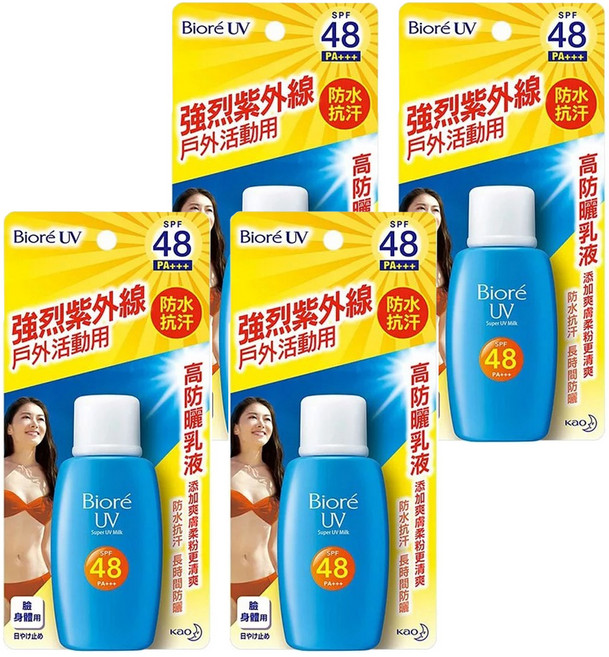 Biore 蜜妮 高防曬乳液SPF48 PA+++, 50ml, 4瓶