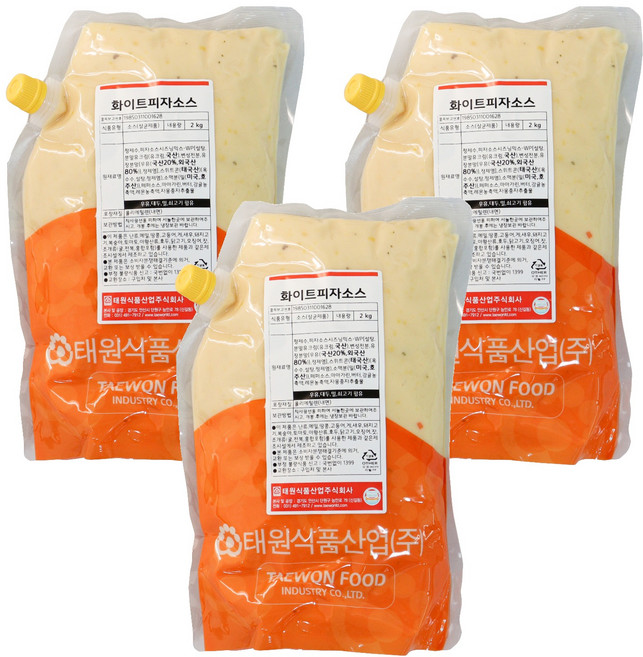 화이트 피자 소스, 3개, 2kg