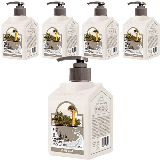 밀크바오밥 퍼퓸 바디로션 화이트솝, 250ml, 5개