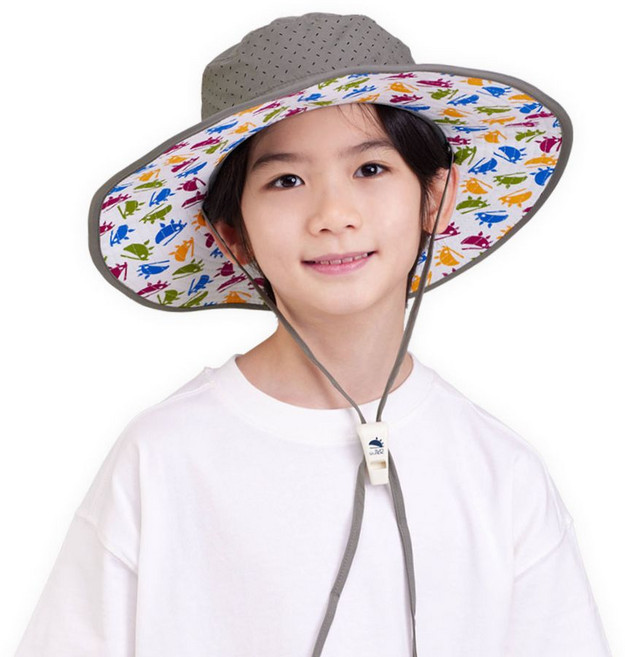 썬글레이드 아동용 UV 와이드 와이어챙+휘슬 캠핑햇