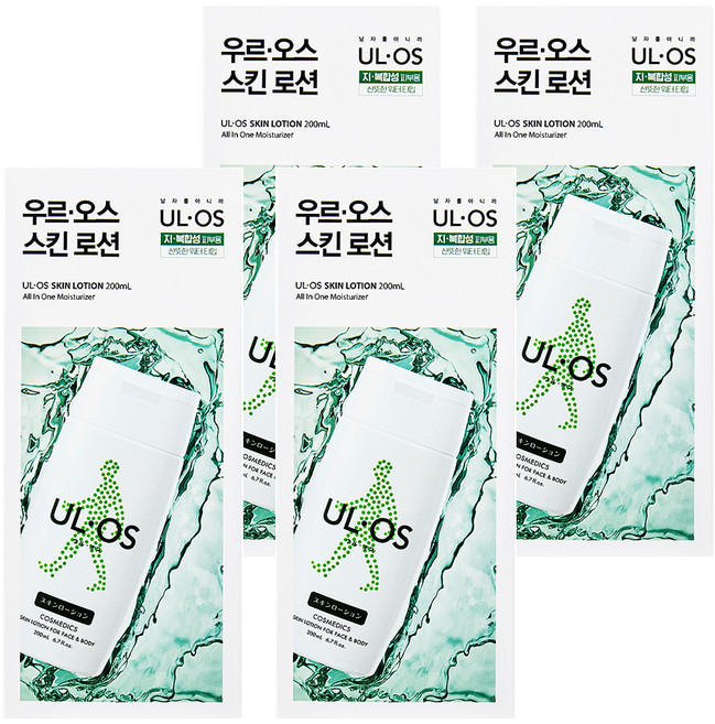 우르오스 올인원 모이스처라이저 스킨로션 지복합성, 200ml, 4개