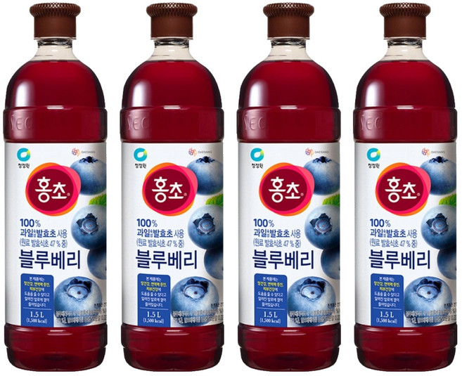 홍초 블루베리, 1.5L, 4개