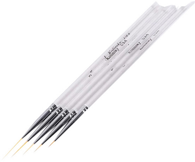 아크릴 세필 브러쉬 5종 세트 KN-B3030, 1세트, 혼합색상