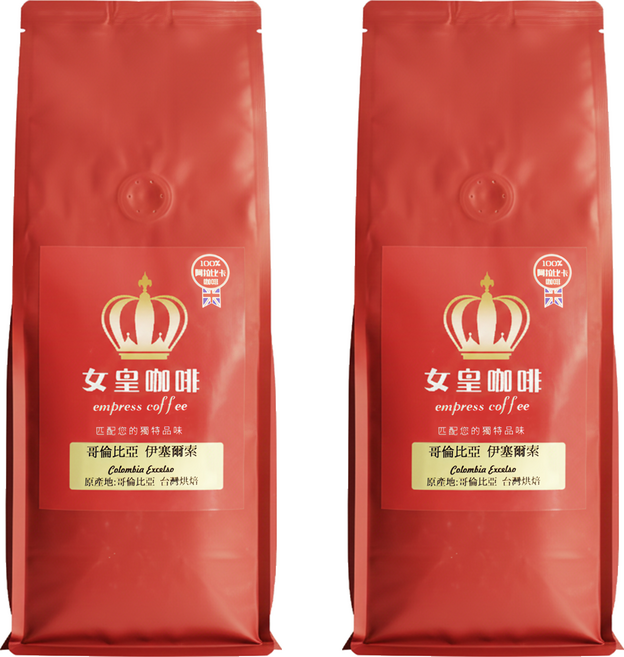女皇咖啡 哥倫比亞 依塞爾索 阿拉比卡咖啡豆 全豆, 454g, 2個, 咖啡豆(無研磨)
