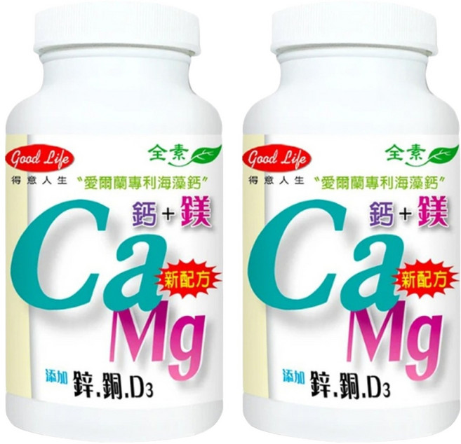 good Life 得意人生 天然海藻鈣 + D3 + 鎂, 60顆, 2罐