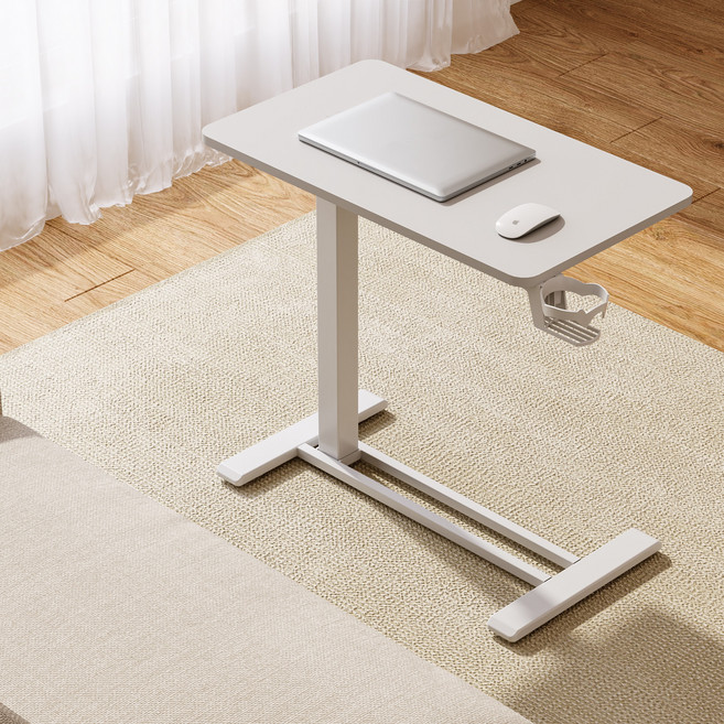 FlexiSpot 이동식 높이조절 모션 사이드 데스크 테이블 유압식, 화이트