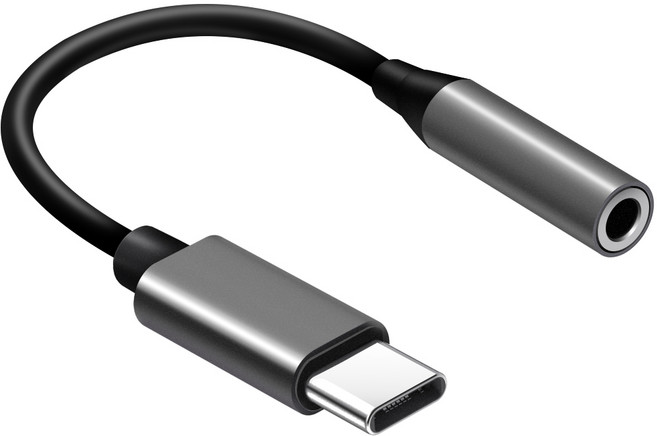 홈플래닛 C타입 to 3.5mm 이어폰 변환 젠더, 블랙, 1개, 13cm