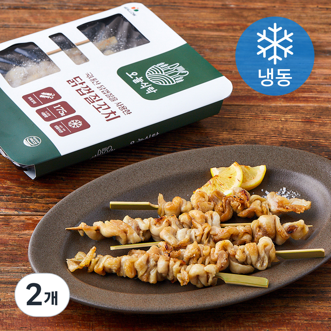 오늘식탁 닭껍질꼬치 (냉동), 175g, 2개