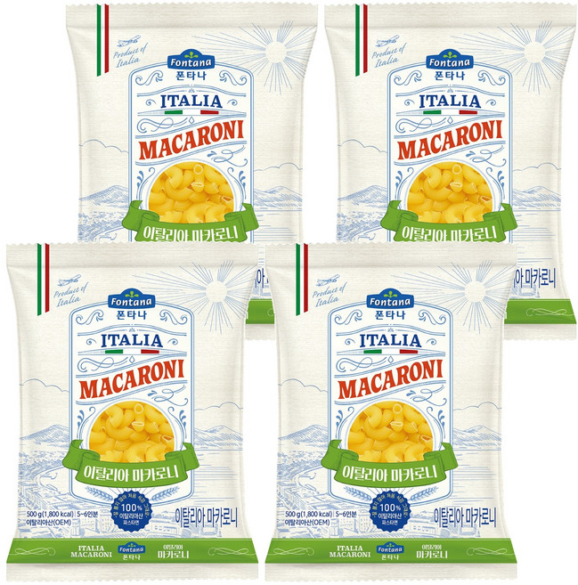 폰타나 이탈리아 마카로니, 500g, 4개