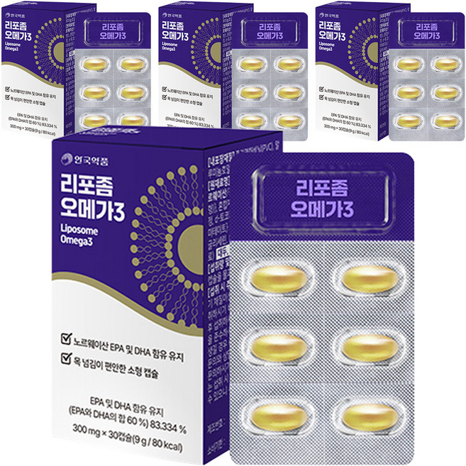 안국약품 리포좀 오메가 3 9g, 30정, 4개