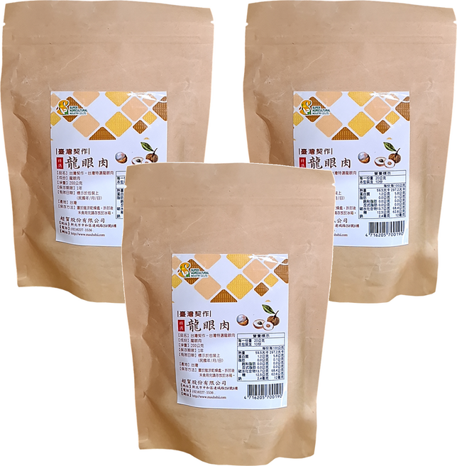 超賀 台灣契作 台灣特選龍眼肉, 200g, 3包