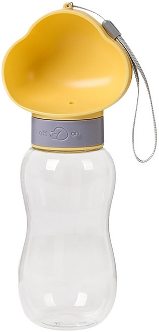 hipidog 嬉皮狗 雲朵狗狗外出水壺 600ml, 黃色, 1個