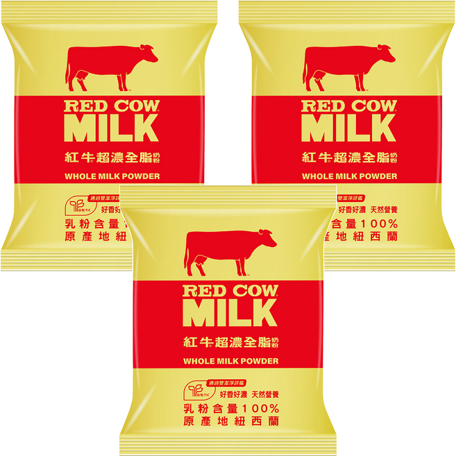 RED COW 紅牛 超濃全脂奶粉, 1kg, 3包
