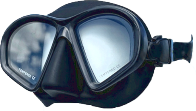 ButterFly Fish 蝴蝶魚 自由潛水 面鏡 低容積 附收納盒 MK2201, 黑色