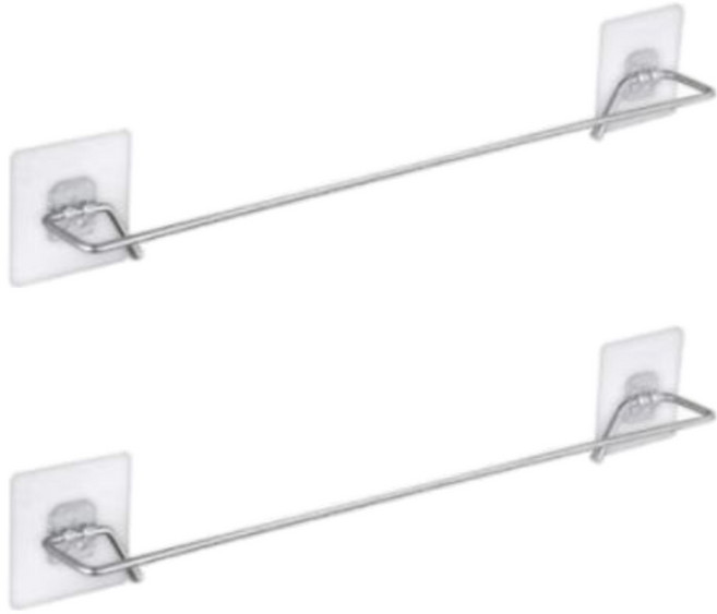 또사자 접착 스테인레스 욕실 수건걸이 60cm, 실버, 2개
