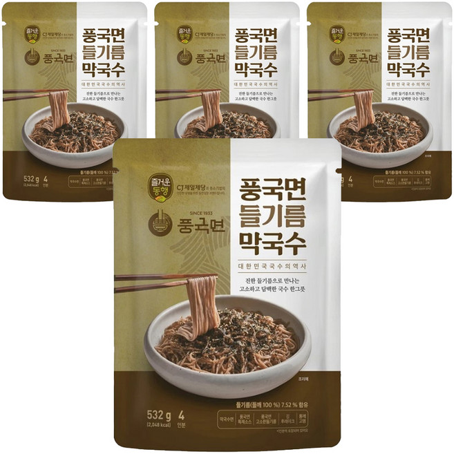 즐거운동행 풍국면 들기름 막국수, 532g, 4개