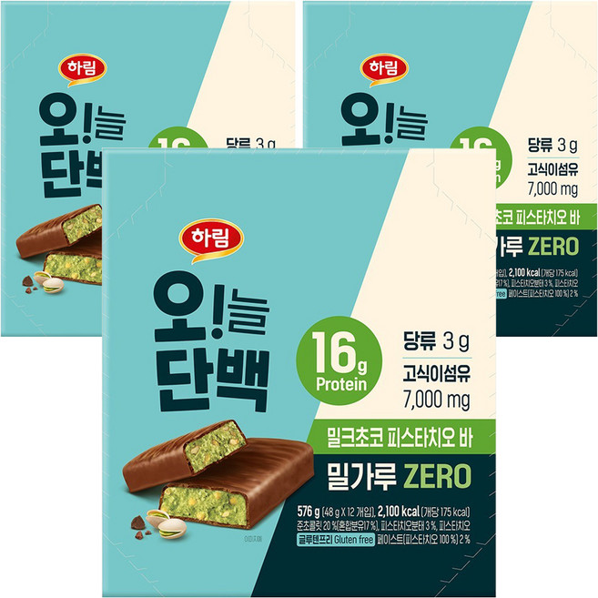 Harim 喔!今日蛋白牛奶巧克力棒 開心果口味, 48g, 36條