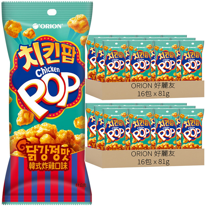 ORION 好麗友 雞米花脆餅 韓式炸雞口味, 81g, 32包