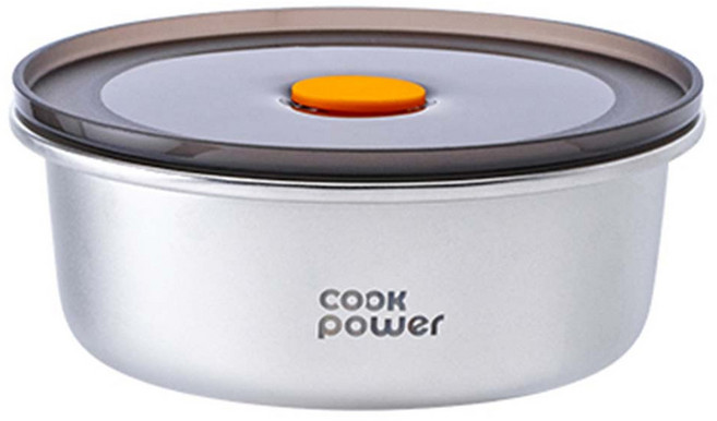 cook power 鍋寶 微氧系列可微波316不鏽鋼圓形保鮮盒 450ml, 1個, 不鏽鋼色