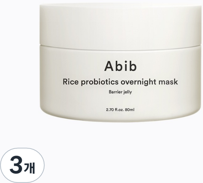 아비브 라이스 프로바이오틱스 오버나이트 마스크 배리어 젤리, 80ml, 3개