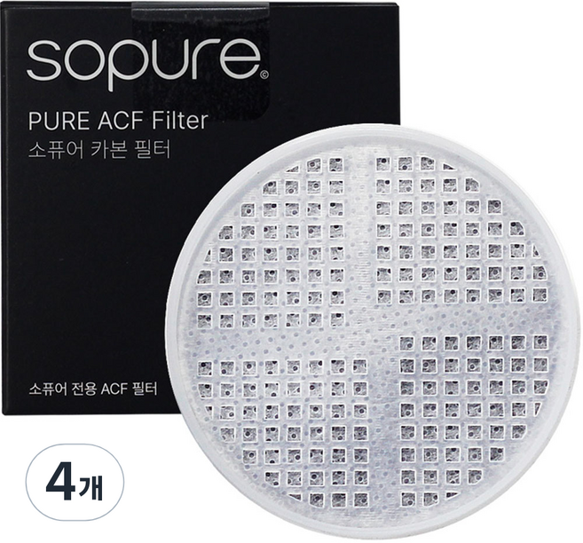 소퓨어 필터 샤워기 헤드 전용 2차 카본 ACF 필터 PURE9, 4개